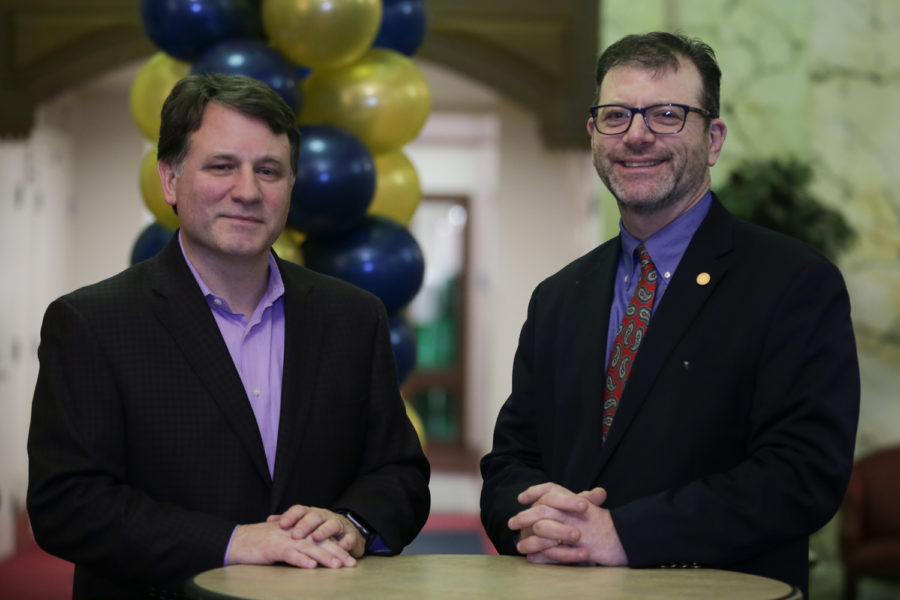 Randy Eager (left), managing director of the Pittsburgh Founder Institute chapter, and Greg Coticchia (right), director for Carnegie Mellon University’s Master of Science in Product Management, originally pitched the idea for the Pittsburgh Founder Institute chapter in September 2017. (Photo by Anas Dighriri | Staff Photographer)
