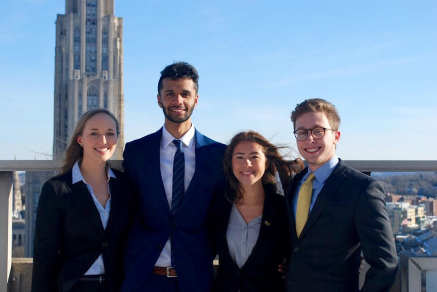 (Pictured left to right) SGB President Maggie Kennedy, Rajaab Nadeem, Jessa Chong and Cory Stillman. (Photo courtesy of Horizon)
