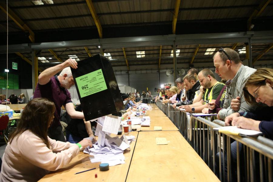 Votes poured in May 25 in Dublin for the referendum on the Eighth Amendment of the Irish Constitution, which prohibited abortions unless a mother’s life was in danger. The Irish voted 66.4 percent in favor to repeal the amendment. (Photo courtesy of Brian Lawless/PA/Abaca Press/TNS)