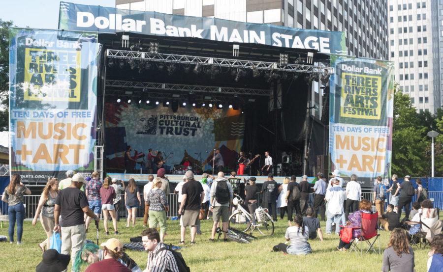 A variety of musical groups, including folk and soul performers, take to the main stage during Three Rivers Arts Festival, Pittsburgh’s annual free ten-day arts festival. (Photo by Anne Amundson | Staff Photographer) 