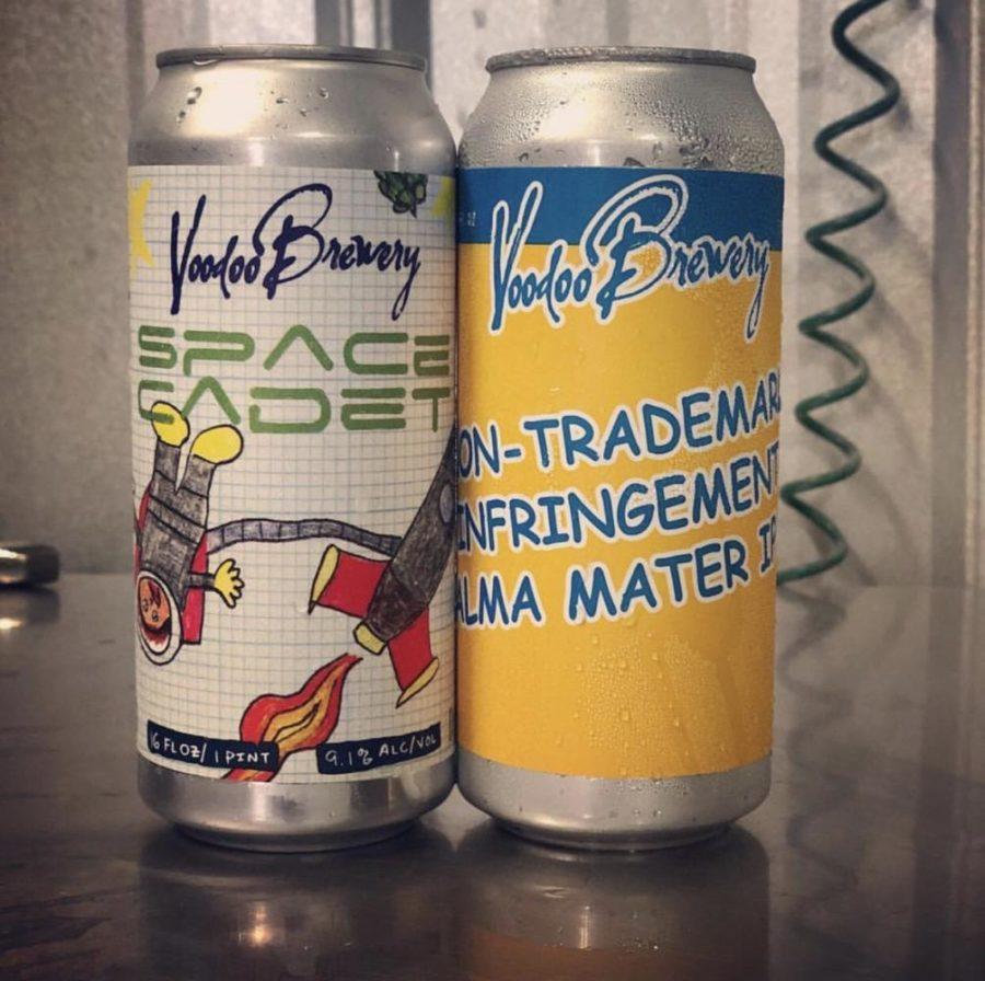 Voodoo Brewery released a new design for their Pitt-themed IPA (right) May 15, after the University cited trademark image, font and phase in a cease and desist letter issued in October. The new cans read “NON-TRADEMARK INFRINGEMENT ALMA MATER IPA.” (Photo courtesy of Thomas Ness)