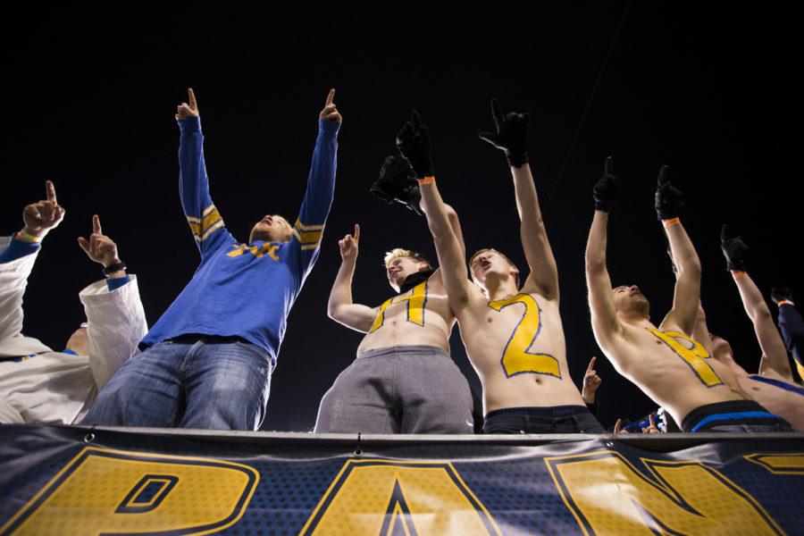 Panther Pitt fans cheer for the team at a home game against UNC in November 2017. (TPN file photo)