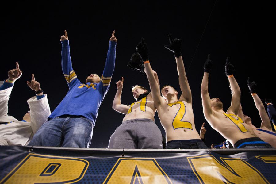 Panther Pitt fans cheer for Pitt at a home game against UNC in November 2017. (TPN file photo)