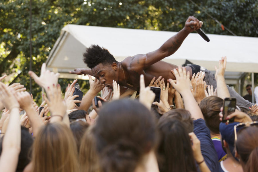 Then 20-year-old rapper Desiigner crowd surfed during his concert at Pitt Program Council’s annual Fall Fest in September 2017.