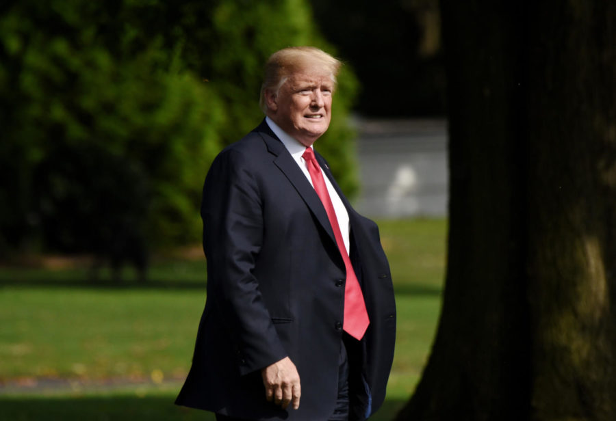 President Donald Trump departs the White House in Washington, D.C., on Thursday, Aug. 30. (Olivier Douliery/Abaca Press/TNS)