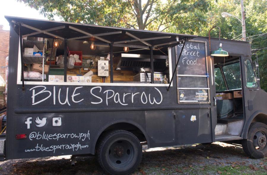 A modified Greyhound bus will soon join the Blue Sparrow food truck lineup. (Photo by Sareen Ali | Staff Photographer)
