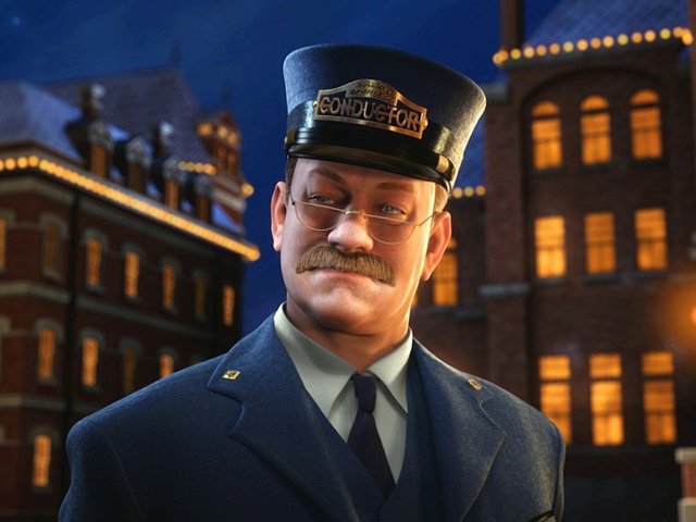 Tom Hanks played multiple characters including a conductor (pictured), father, hero boy, hobo, Scrooge and Santa Claus in the 2004 Christmas movie “The Polar Express.”