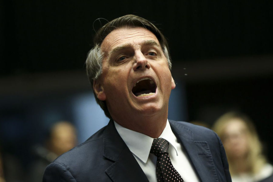 Then-deputy+Jair+Bolsonaro+argued+with+Maria+do+Rosario+during+a+general+commission+in+the+Chamber+of+Deputies+while+discussing+violence+against+women.