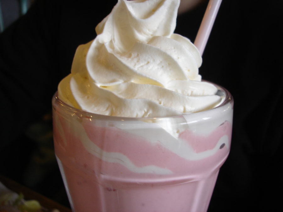 A strawberry milkshake.