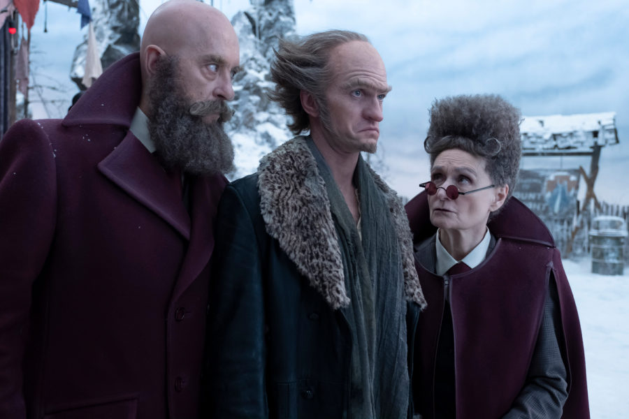 A still with Neil Patrick Harris, center, from A Series of Unfortunate Events. 

