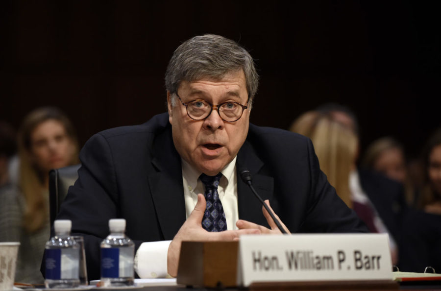 William Barr, nominee to be US Attorney General, testifies during a Senate Judiciary Committee confirmation hearing on Capitol Hill Tuesday, Jan. 15, 2019 in Washington, D.C. 