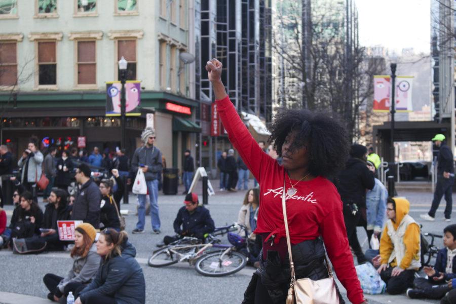 Protesters marched from Freedom Corner in the Hill District to Market Square, where they continued their demonstration. 

