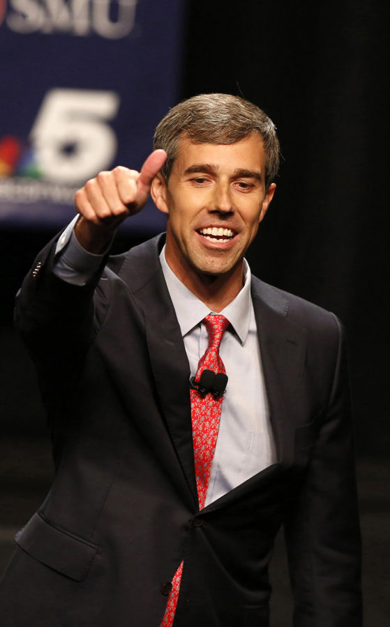 Rep. Beto ORourke (D-Texas) during a debate with Sen. Ted Cruz (R-Texas) at McFarlin Auditorium at Southern Methodist University in Dallas on Sept. 21, 2018. 