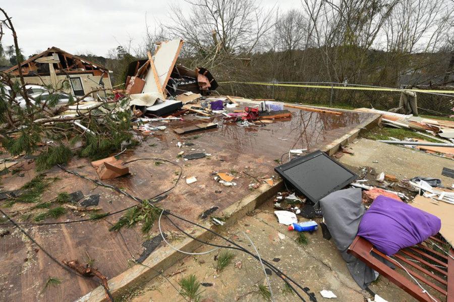 Tornado damage in Smiths Station, Alabama. Trump’s approach to the disaster in Alabama comes in stark contrast to his harmful rhetoric and actions toward other states that have experienced catastrophic natural disasters of their own. 

