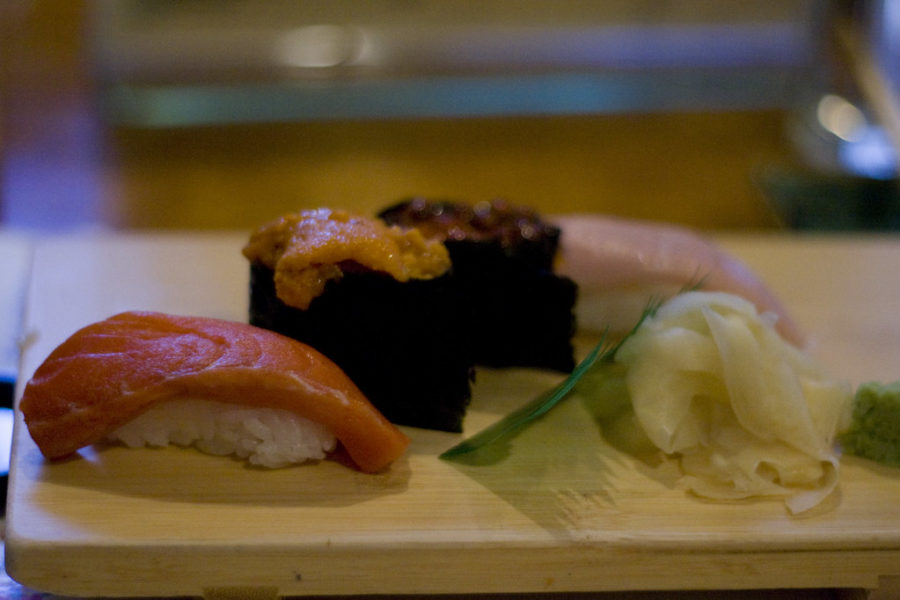 A plate of traditional sushi is served at Chaya — a Japanese restaurant in Squirrel Hill.