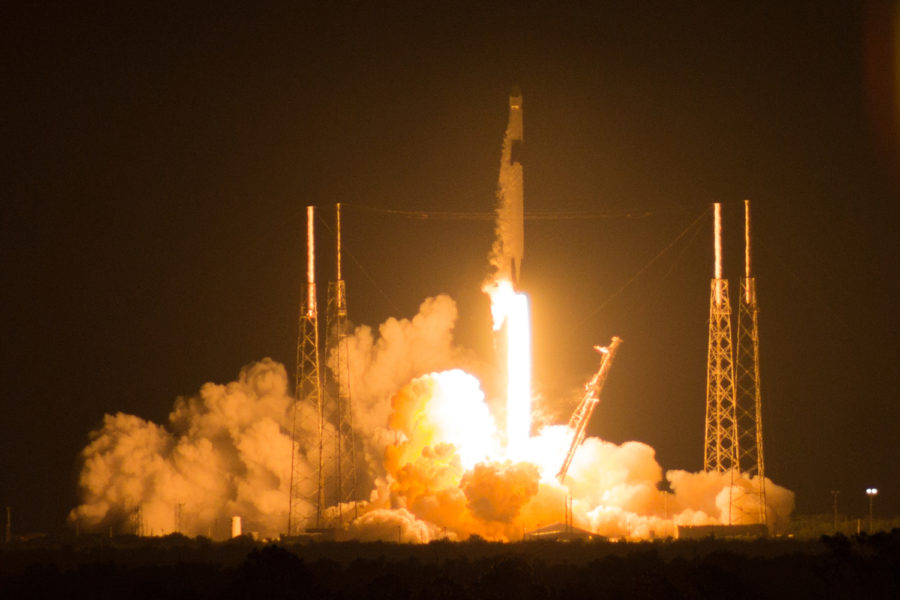 A SpaceX Falcon 9 rocket carries the University of Pittsburgh NSF SHREC’s STP-H6-SSIVP supercomputer to the International Space Station at Cape Canaveral on May 4.  
