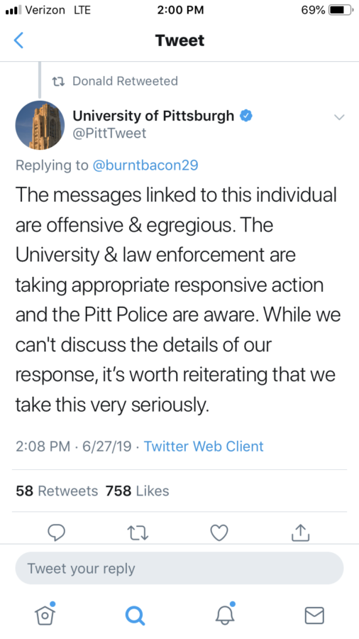 Pitt student said he sent racist and threatening messages