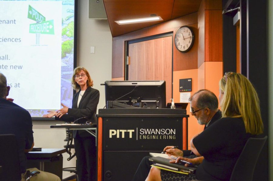 Mary Beth McGrew, the assistant vice chancellor for campus planning, spoke on creating a sense of community in One Bigelow. 