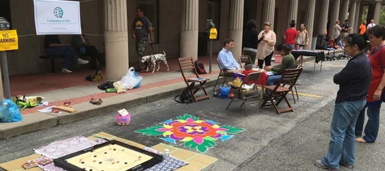 Pitt’s Center for Creativity and Department of Parking, Transportation and Services co-sponsored PARK(ing) Day last Friday outside Hillman Library. 