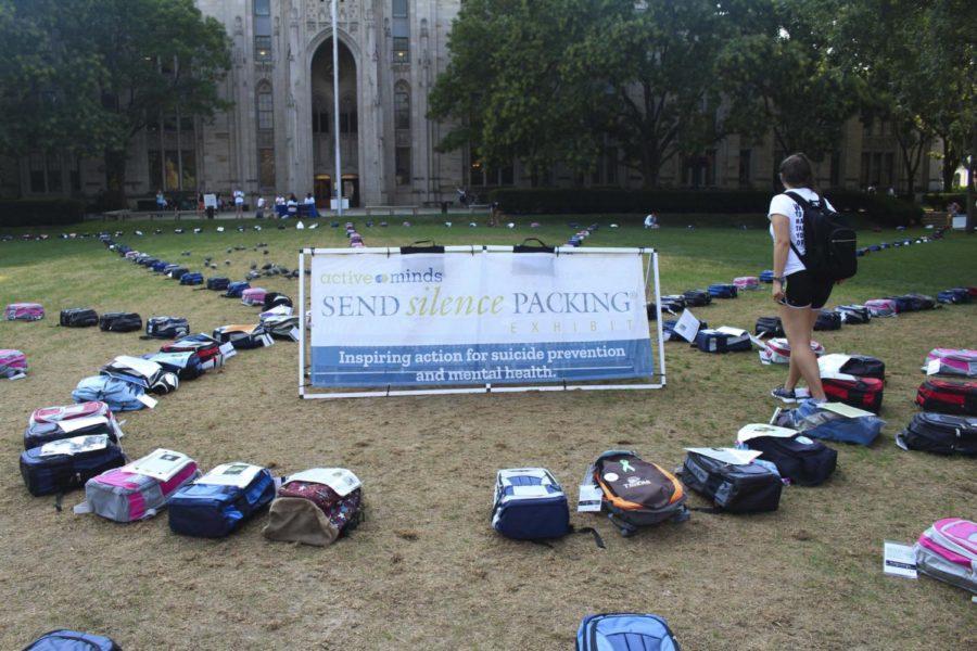  More than 1,000 backpacks were spread across the Cathedral lawn on Friday to bring awareness to the lives of college students lost to suicide. 