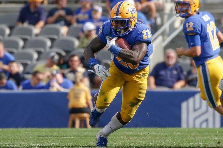Redshirt sophomore Todd Sibley Jr. put up 106 yards rushing against Delaware on Saturday, making him the first Pitt halfback to break the century mark on a game this season. 