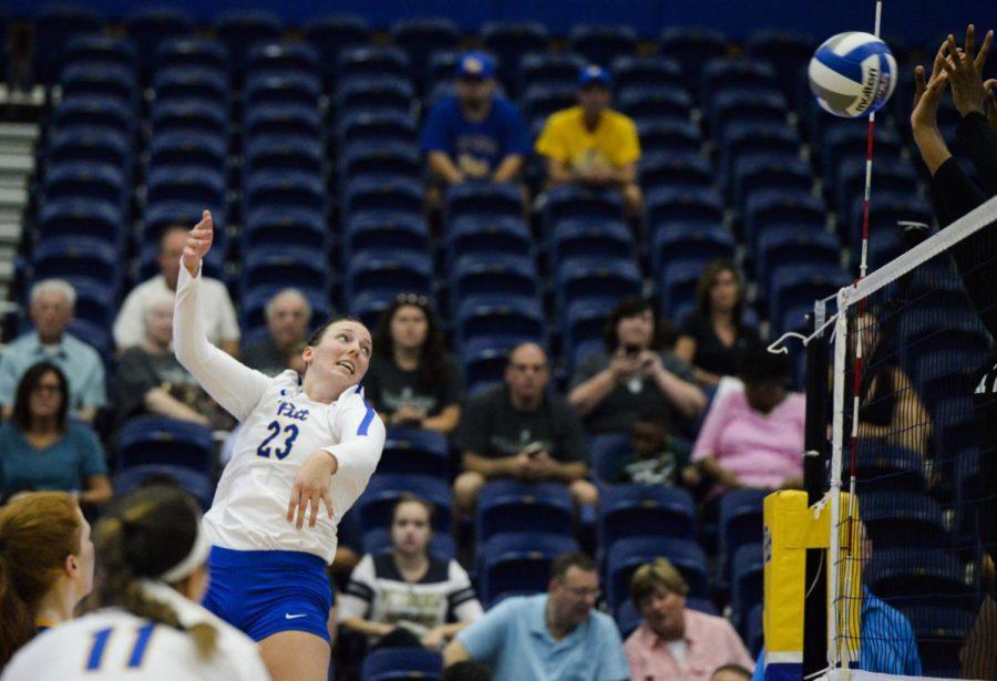 Junior Kayla Lund led Pitts win against Ohio State with with 13 kills. 
