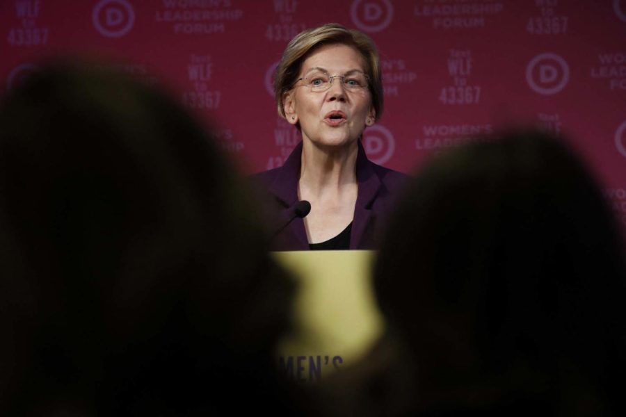 Democratic presidential candidate Sen. Elizabeth Warren, D-Mass., speaks at the Womens Leadership Forum conference in Washington, D.C., on Oct. 17. 