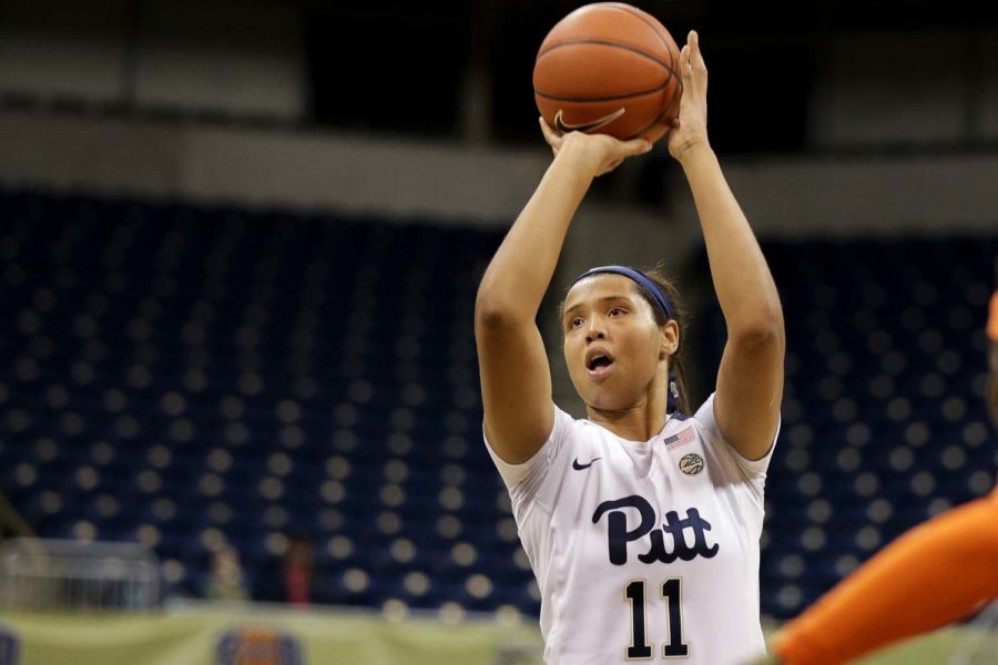 Junior center Cara Judkins (11) made three of three field goals during Pitt’s 81-73 victory over Central Connecticut State on Monday.
