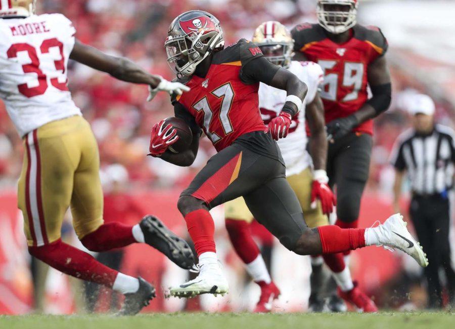 Ronald Jones rushed for a career-high 75 yards in the Bucs 31-17 loss to the San Francisco 49ers Sunday at Raymond James Stadium. 