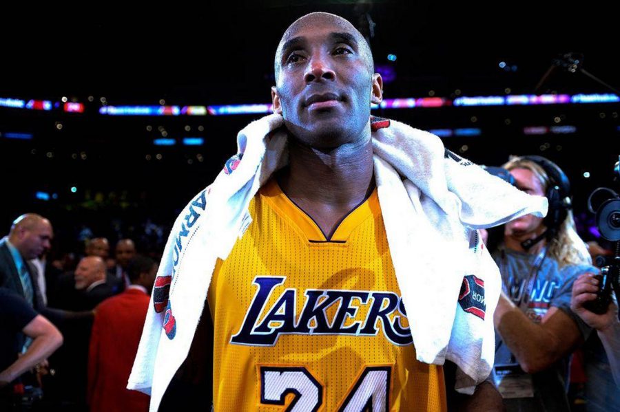 Los Angeles Laker Kobe Bryant at the final game of his career in 2016.

