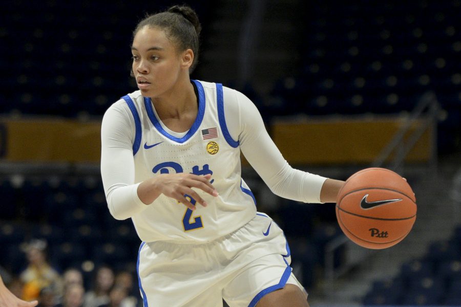 Fifth-year guard Aysia Bugg (2) scored 10 of Pitt’s points during the team’s 79-70 loss to Boston College on Sunday.
