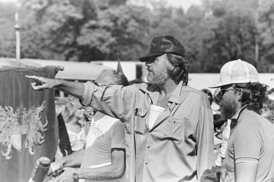 George A. Romero on the set of “Knightriders,” filming near Pittsburgh in 1980. 