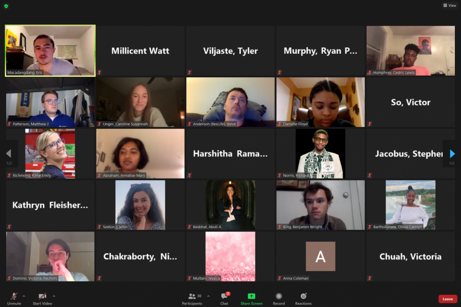Student+Government+Board+held+its+weekly+meeting+on+Tuesday+night+via+Zoom.