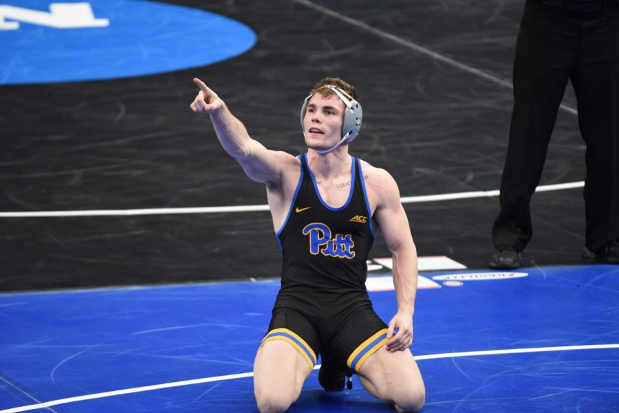 Pitt wrestling placed 11th at the NCAA Wrestling Championships on Saturday. Senior Jake Wentzel (pictured) and redshirt junior Nico Bonaccorsi made it to the finals of their respective brackets, but neither won in their finals matchup.