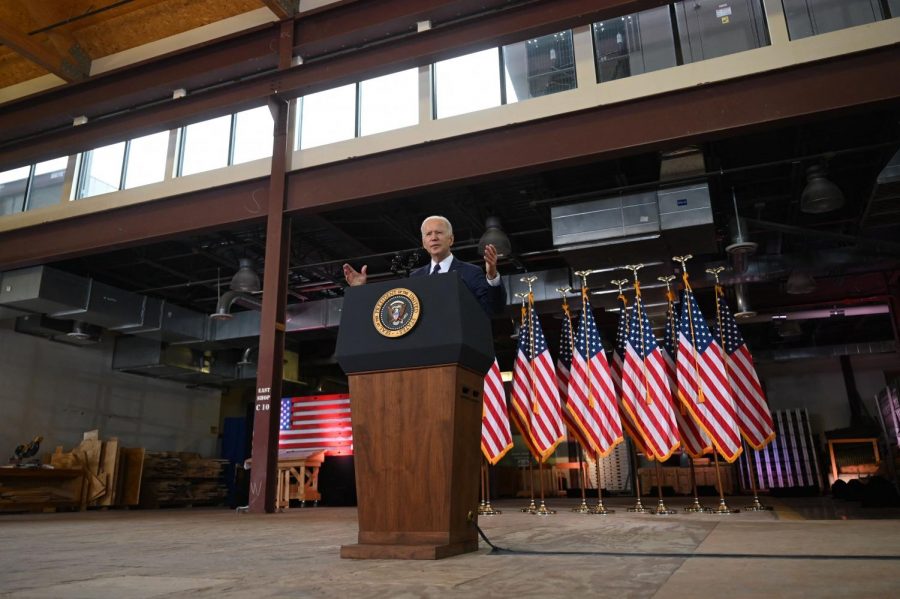 President Joe Biden speaks in Pittsburgh on March 31, 2021. 