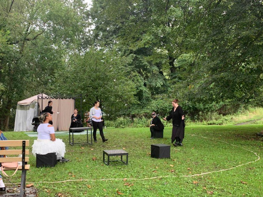 A scene from the Pittsburgh Shakespeare in the Parks’ all-female production of “Hamlet.” The show will run for free every Saturday and Sunday until Sept. 26 across Pittsburghs parks.