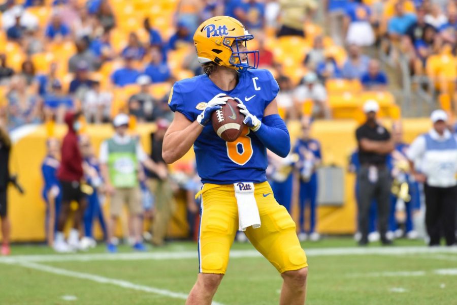 Quarterback Kenny Pickett in action at last Saturday’s game against UMass. 