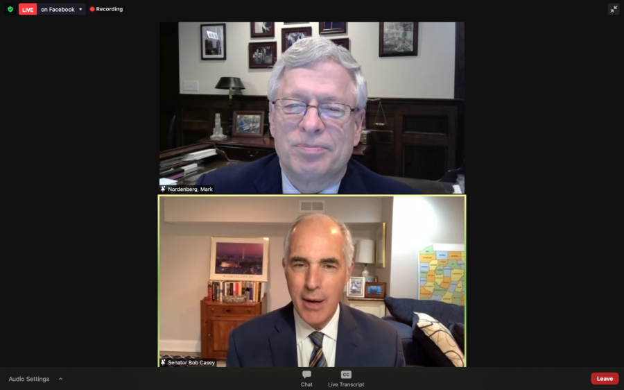 Sen. Bob Casey gave a virtual lecture Monday titled “Disability Policy: Beyond the Pandemic” about the effects of COVID-19 on the disabled community, monitored by Chancellor Emeritus Mark Nordenberg.