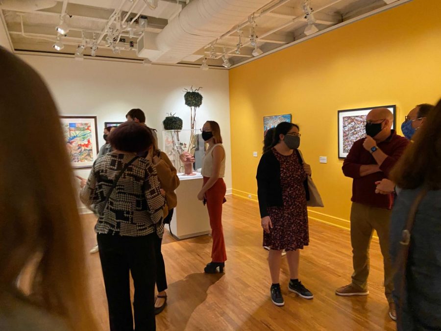 The University Art Gallery welcomed guests back in-person with live music and art from members of Womens of Vision, Inc. on Wednesday.  