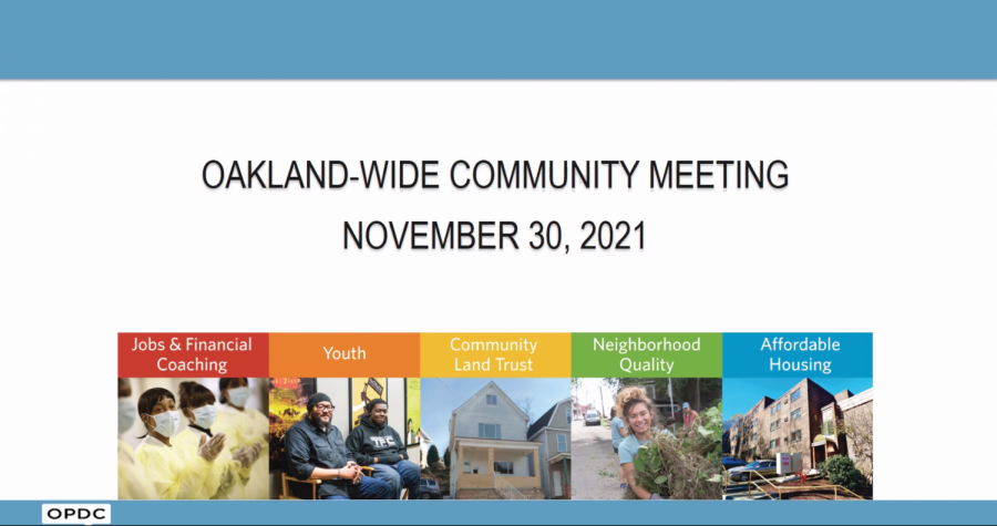 The+Oakland+Planning+and+Development+Corp.+held+a+meeting+Tuesday+evening+to+discuss+plans+for+the+new+UPMC+Presbyterian+building+and+a+20-unit+apartment+complex.