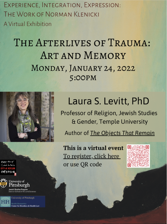 Guest speaker Laura Levitt discussed the relationship between art, trauma and healing while presenting her lecture, “The Afterlives of Trauma: Art and Memory.”