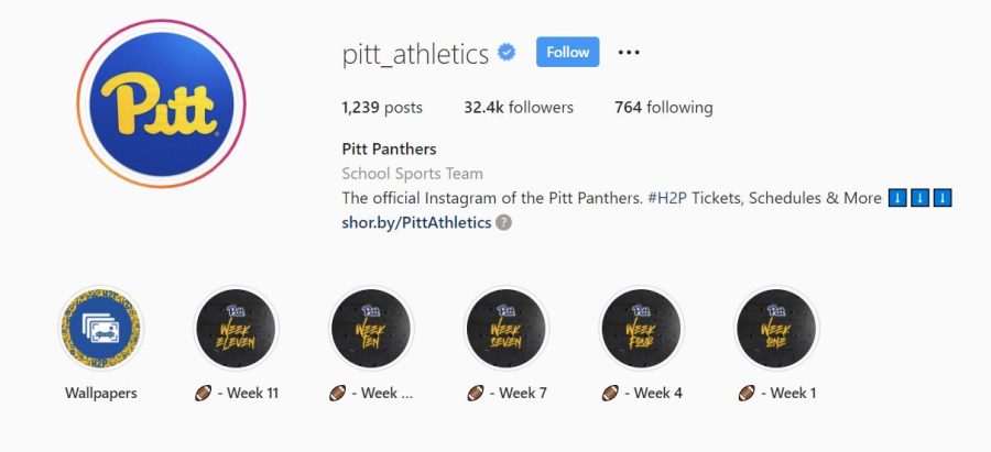 The+Pitt+Athletics+official+instagram+page+keeps+followers+up+to+date+on+Pitt+sports+schedules%2C+tickets+and+more.+