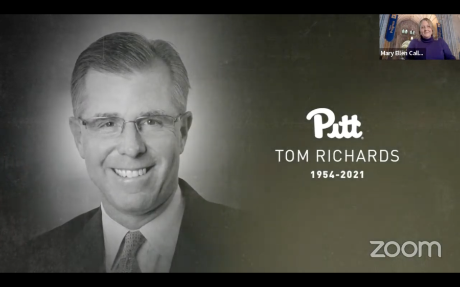 A photo made from a tribute video to the late Tom Richards, former chair of Pitts Board of Trustees.