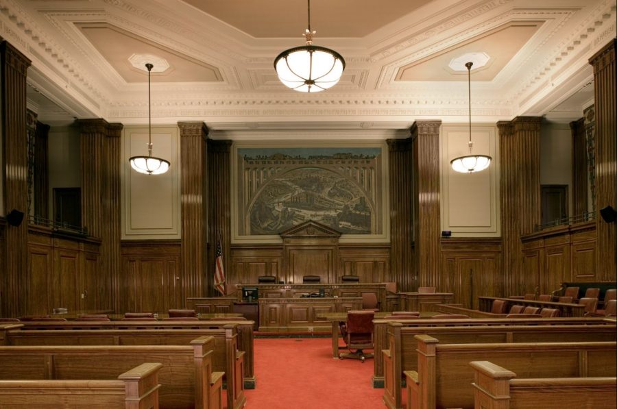 A courtroom in the U.S. Courthouse and Post Office on Grant Street in Downtown.
