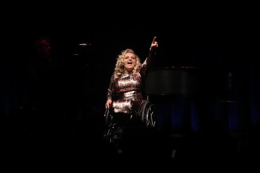 Ali Stroker performs at the Greer Cabaret Theater as part of the Pittsburgh Humanities festival on Monday. 
