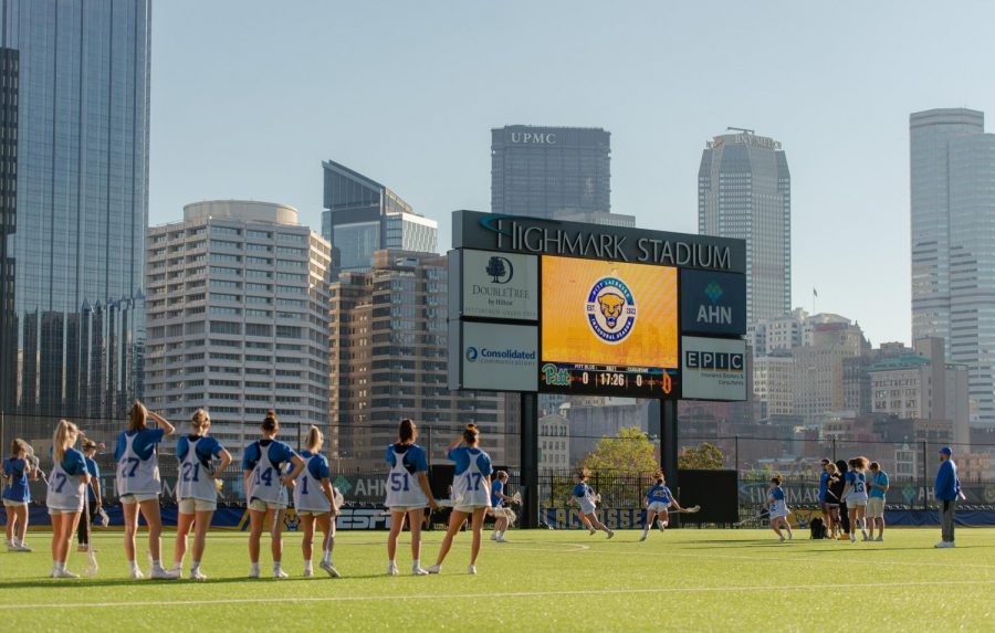 Pitt women’s lacrosse team prepares to play Duquesne at Highmark Stadium in September.
