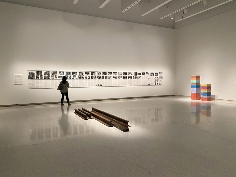 A patron visits the “Working Thought” exhibit at the Carnegie Museum of Art in March. 