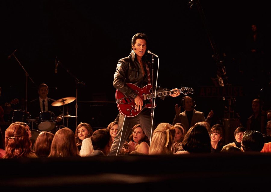 This image released by Warner Bros. Pictures shows Austin Butler in a scene from Elvis. 
