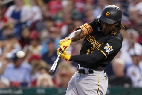 Pittsburgh Pirates Oneil Cruz hits a solo home run during Monday’s game against Washington Nationals at Nationals Park in Washington.
