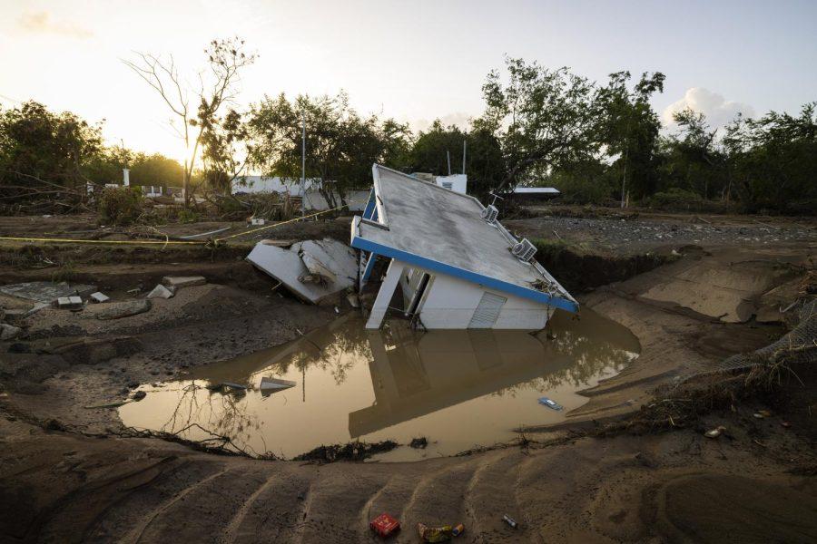 View of a house that was washed away by Hurricane Fiona at Villa Esperanza in Salinas, Puerto Rico on Wednesday. 

